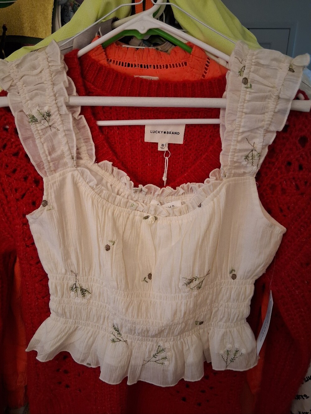 Darling Woman's Boho Smocked & Embroidered Summer Top NWT Sz S